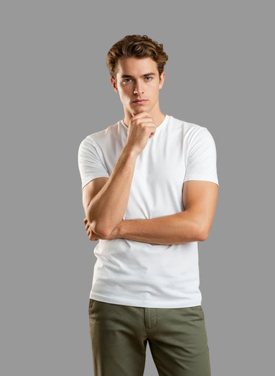 Elastisch T-Shirt -Wit