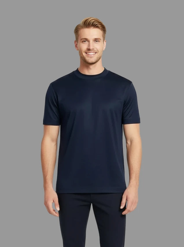 Glans Elastisch T-shirt -Blauw