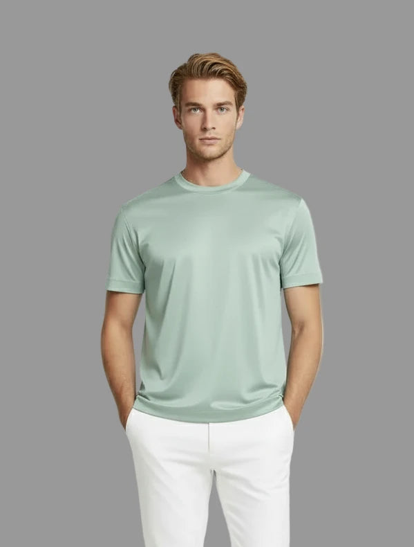 Glans Elastisch T-Shirt -Mint Groen