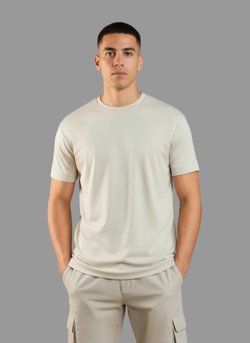 Elastisch T-Shirt -Beige