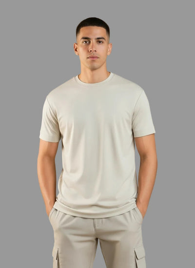 Elastisch T-Shirt -Beige